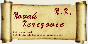 Novak Kerezović vizit kartica